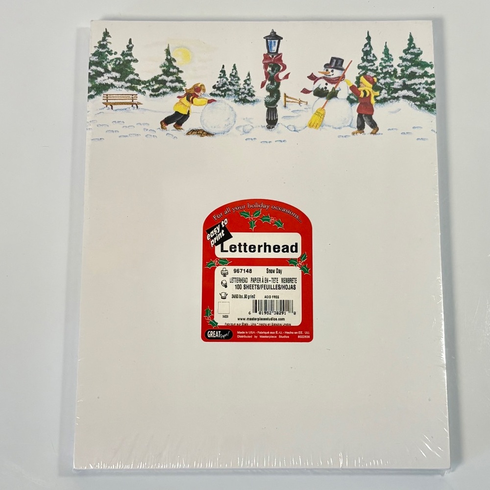 Great Papers! "Snow Day" Christmas Letterhead Stationary